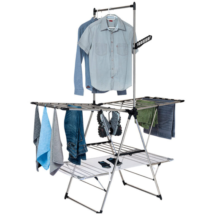 Russell Hobbs Stainless Steel Foldable Dryer With Hanging Extension, 20m
