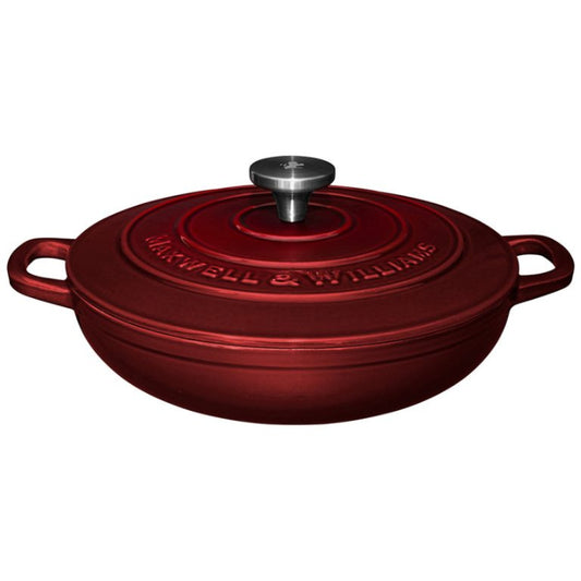Maxwell & Williams Cast Iron Round Shallow Casserole, 27cm